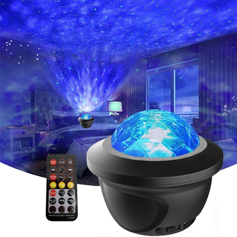 Proyector de luz LED Star, proyector de luz nocturna giratoria con 21 modos  y control remoto, temporizador, altavoz y Bluetooth, proyector de luz de