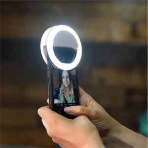 Aro de luz led recargable adaptable para selfie o fotogra